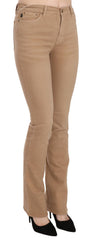 Just Cavalli Chic Brown Mid Waist Skinny Trousers