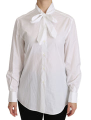 Dolce & Gabbana Elegant White Turtle Neck Polo Top