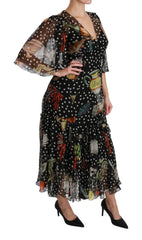 Dolce & Gabbana Elegant Silk Pleated A-Line Maxi Dress