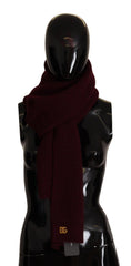 Dolce & Gabbana Elegant Cashmere Knit Scarf in Dark Red