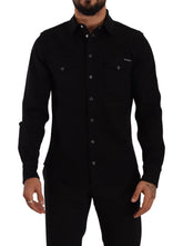 Dolce & Gabbana Slim Fit Casual Black Designer Shirt