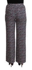 Michael Kors Elegant High Waist Straight Black Trousers
