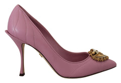 Dolce & Gabbana Devotion Leather Heels in Pink