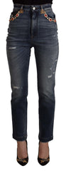 Dolce & Gabbana High Waist Skinny Designer Jeans in Blue