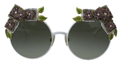 Dolce & Gabbana Elegant Floral Embellished Gold Sunglasses