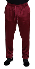 Dolce & Gabbana Silk Lounge Pants in Bordeaux
