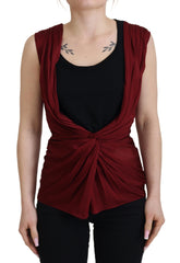 Dolce & Gabbana Bordeaux Silk Blend Top Blouse