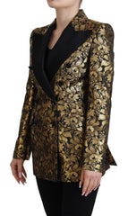 Dolce & Gabbana Elegant Black and Gold Floral Jacket