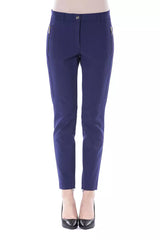 BYBLOS Blue Polyester Women's Slim-Fit Pant