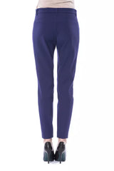 BYBLOS Blue Polyester Women's Slim-Fit Pant