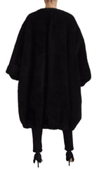 Dolce & Gabbana Elegant Black Cashmere Blend Overcoat Jacket