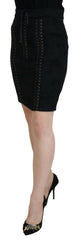 Dolce & Gabbana Elegant Black High-Waist Silk-Lined Skirt