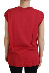 Dolce & Gabbana Elegant Red Sleeveless Cotton Tank Top