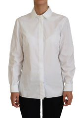 Dolce & Gabbana Elegant White Cotton Button-Up Top