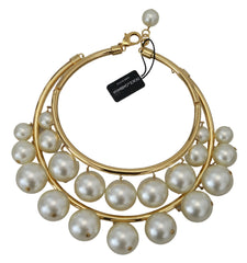 Dolce & Gabbana Elegant Faux Pearl Embellished Gold Choker