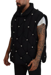 Dolce & Gabbana Elegant Black Sleeveless Vest Jacket