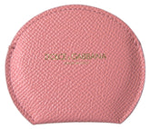 Dolce & Gabbana Chic Pink Leather Hand Mirror Holder