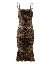 Dolce & Gabbana Elegant Leopard Print Cady Dress