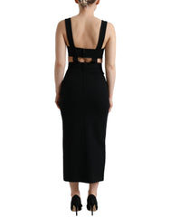 Dolce & Gabbana Glamorous Black Bodycon Midi Dress