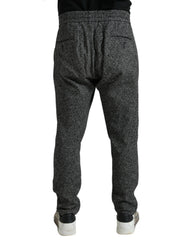 Dolce & Gabbana Elegant Dark Gray Wool Blend Joggers