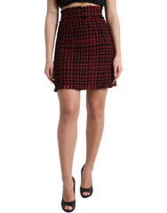 Dolce & Gabbana Tantalizing Tartan High-Waist Mini Skirt