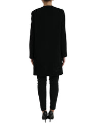 Dolce & Gabbana Elegant Floral Buttoned Wool Trench Coat