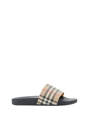 Burberry Brown Rubber Slides Sandals