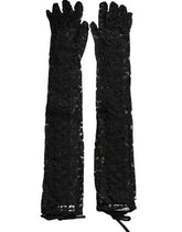 Dolce & Gabbana Black Taormina Lace Elbow Length Gloves