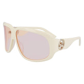 Longchamp White Haircalf Sunglasses