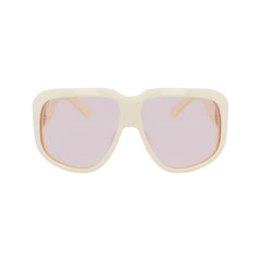 Longchamp White Haircalf Sunglasses