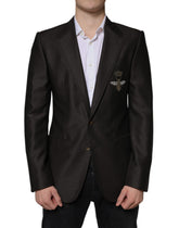 Dolce & Gabbana Blazer Brown Green Bee Wool Jacket Coat