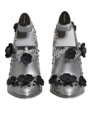 Dolce & Gabbana Clear Floral Crystal CINDERELLA Heels Shoes