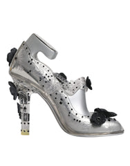 Dolce & Gabbana Clear Floral Crystal CINDERELLA Heels Shoes