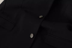 Dolce & Gabbana Black Cotton Slim Fit Coat Jacket Blazer