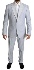 Dolce & Gabbana Light Blue Wool 3 Piece SICILIA Suit