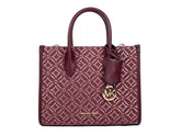 Michael Kors Mirella Small Top Zip Crossbody Tote Bag Oxblood