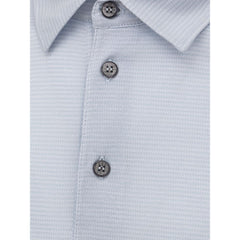 Canali Blue Cotton Polo Shirt