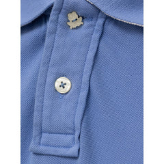 Canali Blue Cotton Polo Shirt