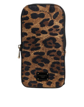Dolce & Gabbana Brown Leopard Print Dauphine Leather Zip Around Wallet