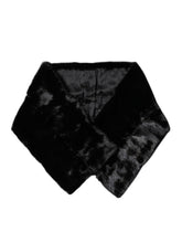 Dolce & Gabbana Black Fur Shawl Neck Wrap Cover Collar Scarf
