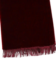 Dolce & Gabbana Bordeaux Cotton Silk Fringe Shawl Wrap Scarf