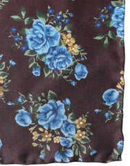 Dolce & Gabbana Brown Floral Fantasy Silk Handkerchief Scarf