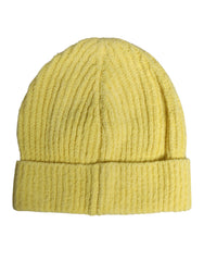 Dolce & Gabbana Yellow Cotton Knitted Winter Beanie Hat