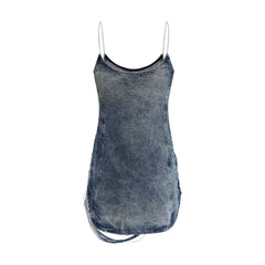 Diesel De-dra-short-fsg Mini Dress in denim