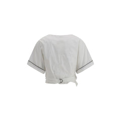 Brunello Cucinelli Buckle-knotted waist Blouse