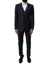 Dolce & Gabbana Blue MARTINI Wool 3 Piece Formal Men Suit