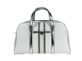 Michael Kors Travel Extra Large PVC Top Zip Weekender Luggage Bag Optic White