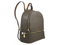 Michael Kors Rhea Medium PVC Backpack Bookbag Brown
