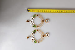 Dolce & Gabbana Gold Floral Filigree Hoop Enamel Amber Crystals Earrings