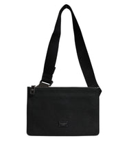 Dolce & Gabbana Black Leather Logo Plaque Purse Fanny Pack Bag